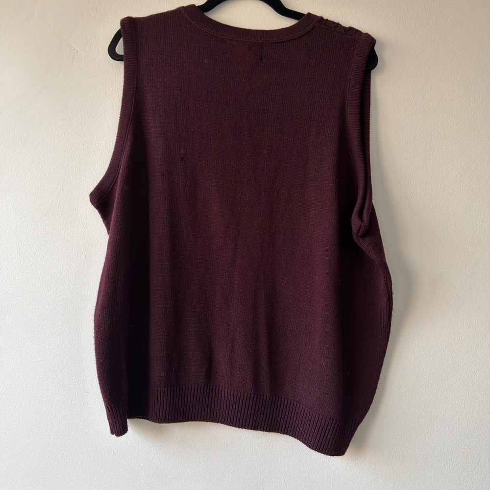 Women's Burgundy Sag Harbor Sweater Vest - Picture 4 of 4